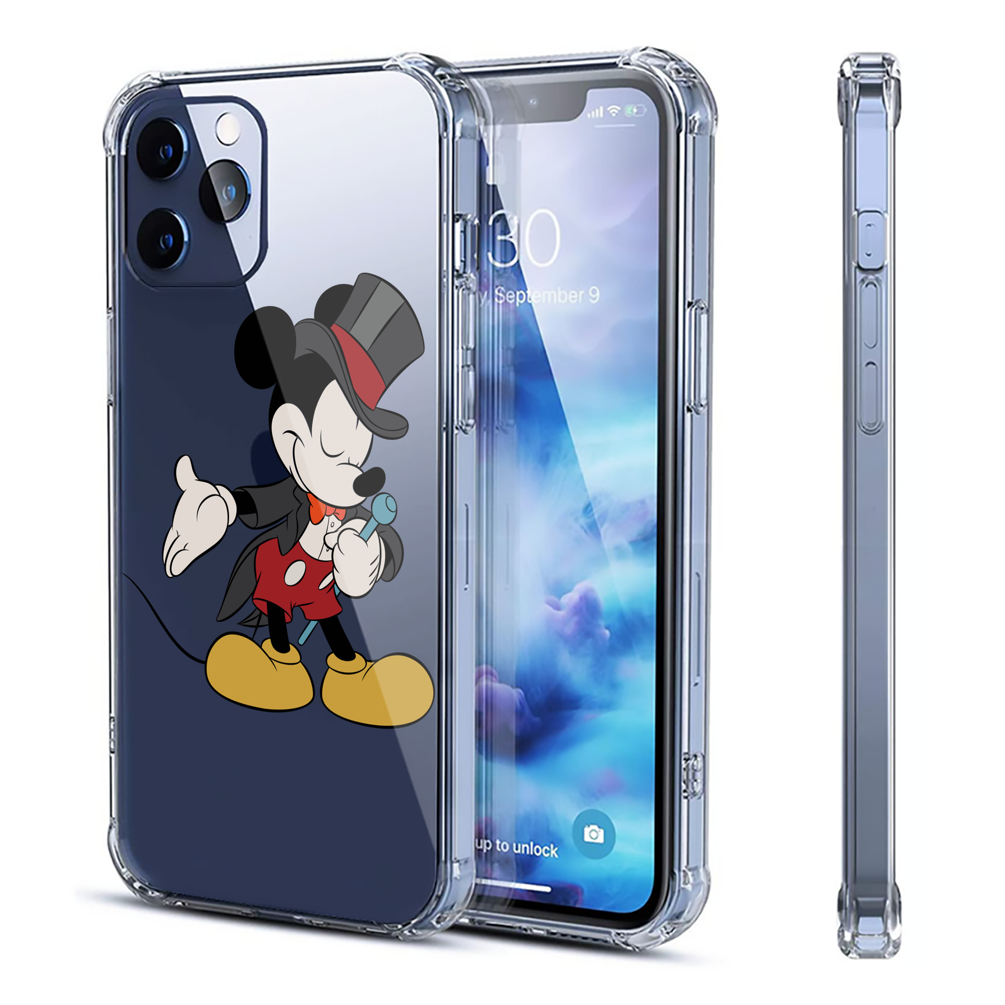 （画像用） ミッキーマウス Mickey Mouse 【iPhone 12シリーズ対応】透明スマホケース（クリアソフトケース）